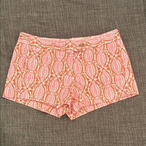 J. Crew Pink and Orange Shorts with Geometric Pattern